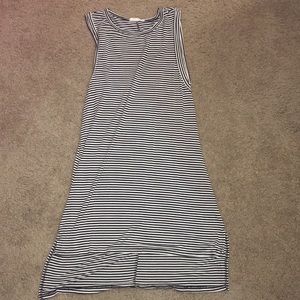 Women’s Black & White Striped Sleeveless Dress